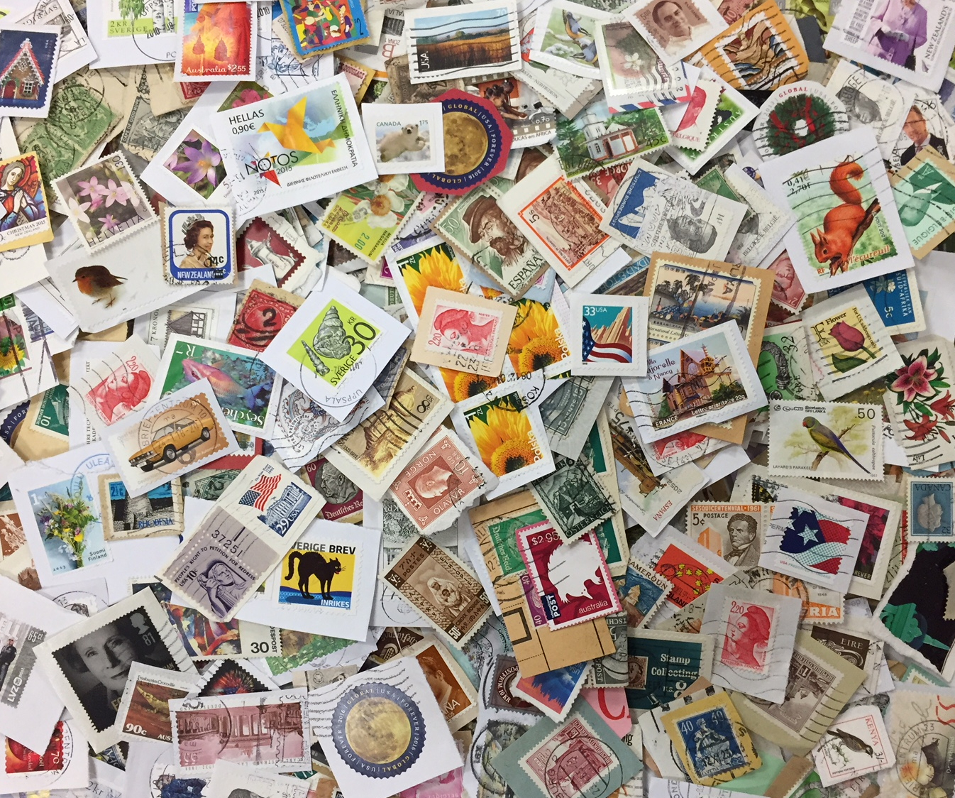 WORLD Kiloware Charity Direct Unsorted Used Stamps on Paper NO GB eBay