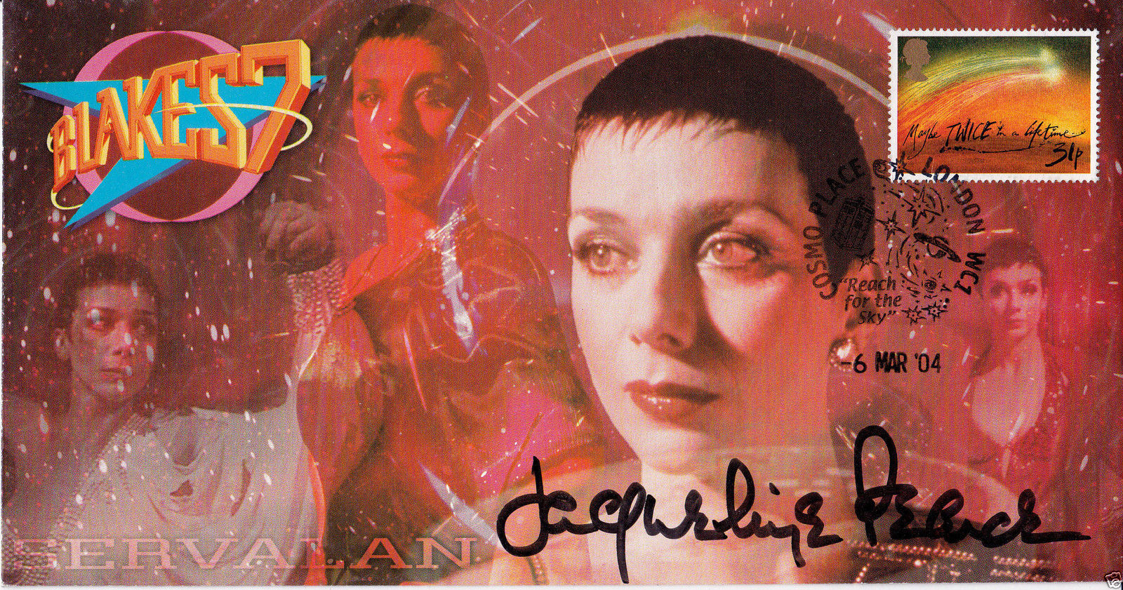 Official Blakes 7 Servalan Stamp Cover Signed in person by JACQUELINE