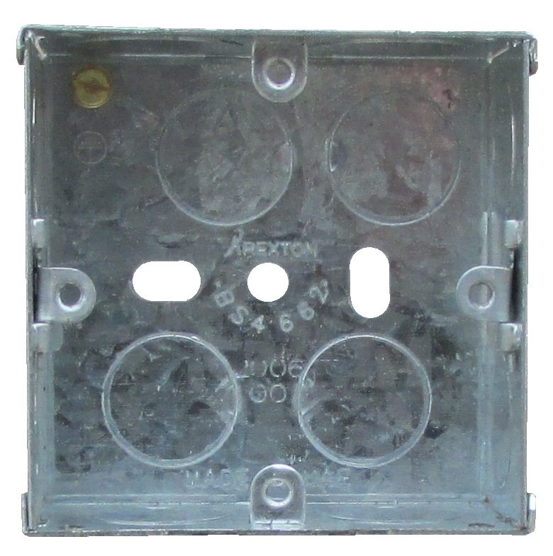 1 Gang 47mm Single Flush Recessed Galvanised Metal Back Box Switches