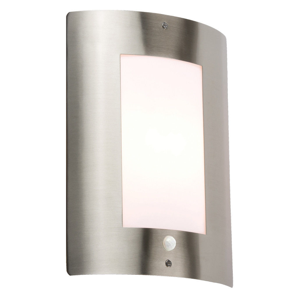 Mla 40w Ip44 E27 Stainless Steel Outdoor Diffused Wall Light Pir