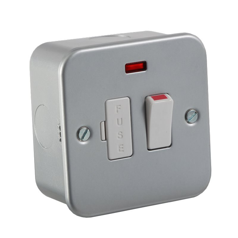 13A Rated Switched Metal Clad Fused Connection Spur Unit & Neon, Home