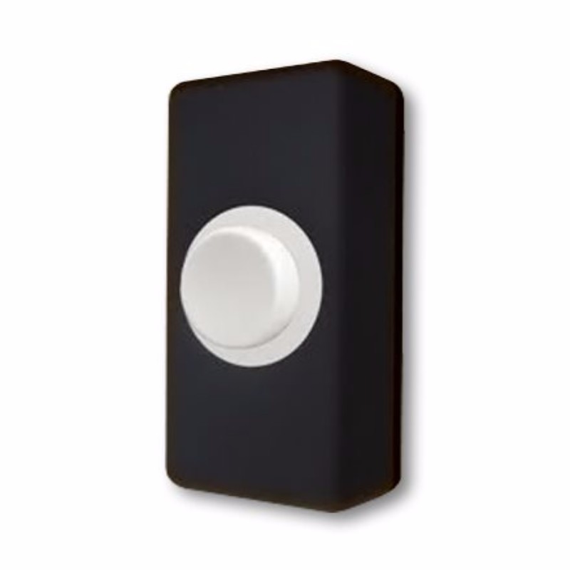 Eterna Wired Door Bell Push Button, Surface Mounted with Black or White