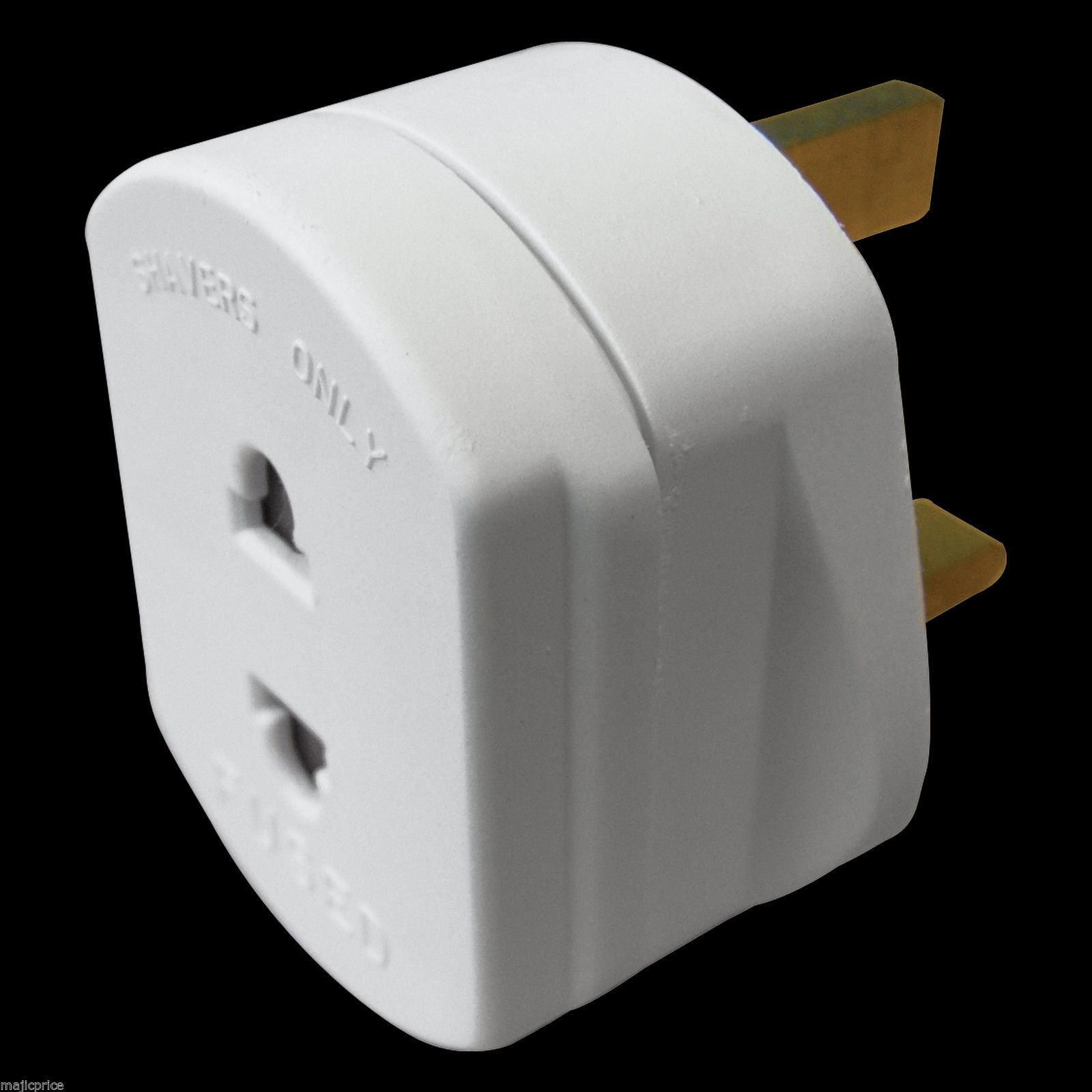 Shaver Toothbrush Plug 2 Pin to 3 Pin Electric Adaptor Bathroom White