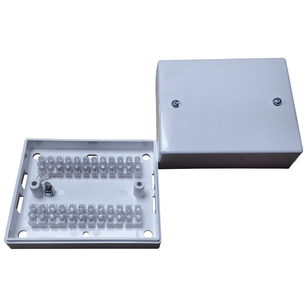 24 Way Square Junction Box White, Tamper Proof Cable Access For