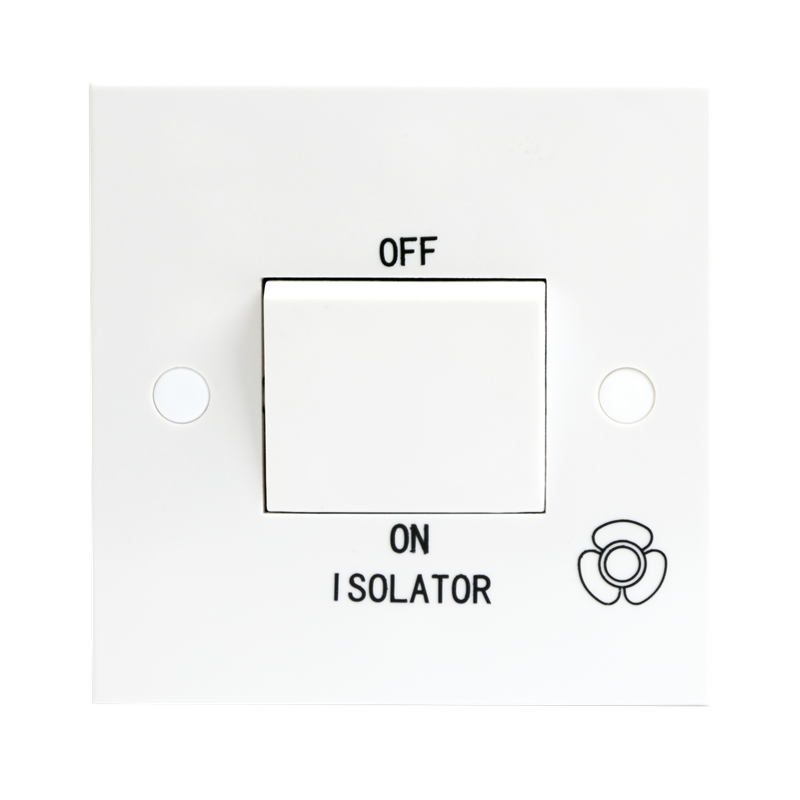 Bathroom Wash Room Fan Isolator Switch 10A White 1G 3 Pole Big Switch