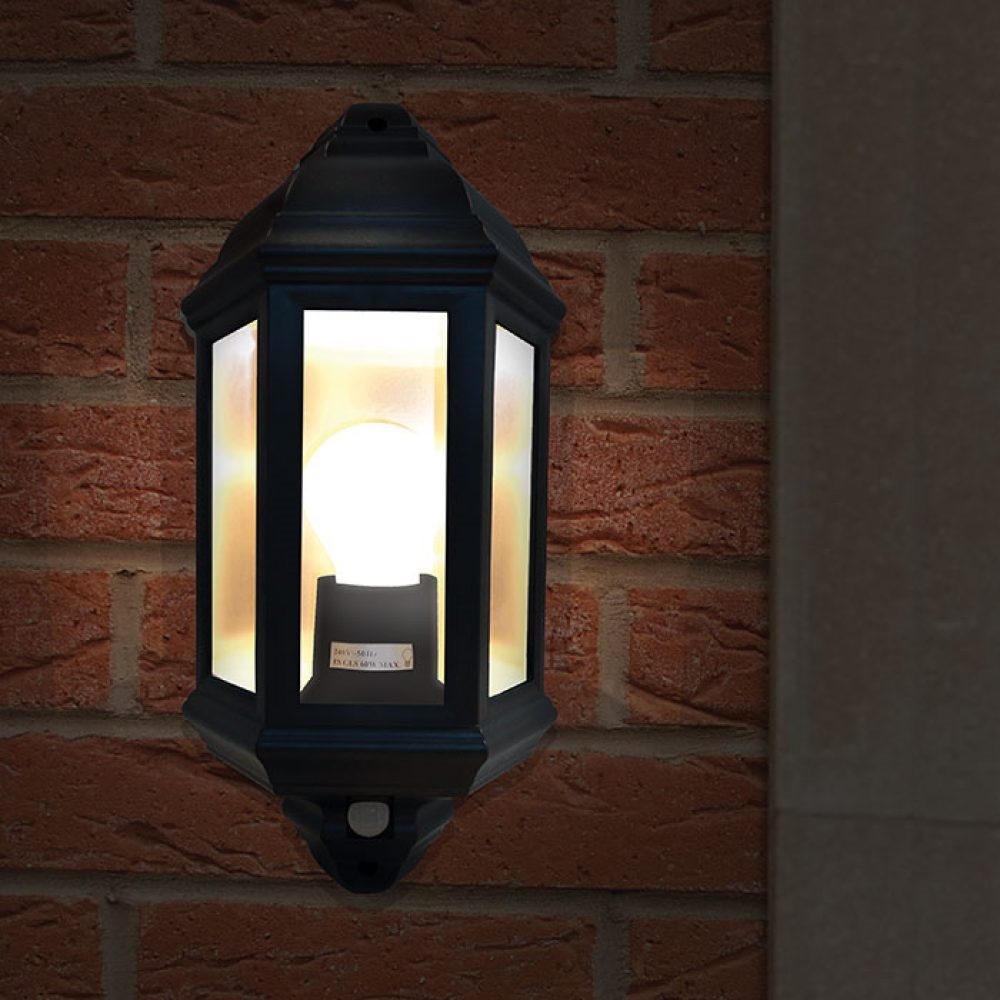 60W Black Half Lantern with 120 PIR Garden Wall Home Security Light PIRHL60BK eBay 60W Black Half Lantern with 120 PIR Garden Wall Home Security Light PIRHL60BK eBay
