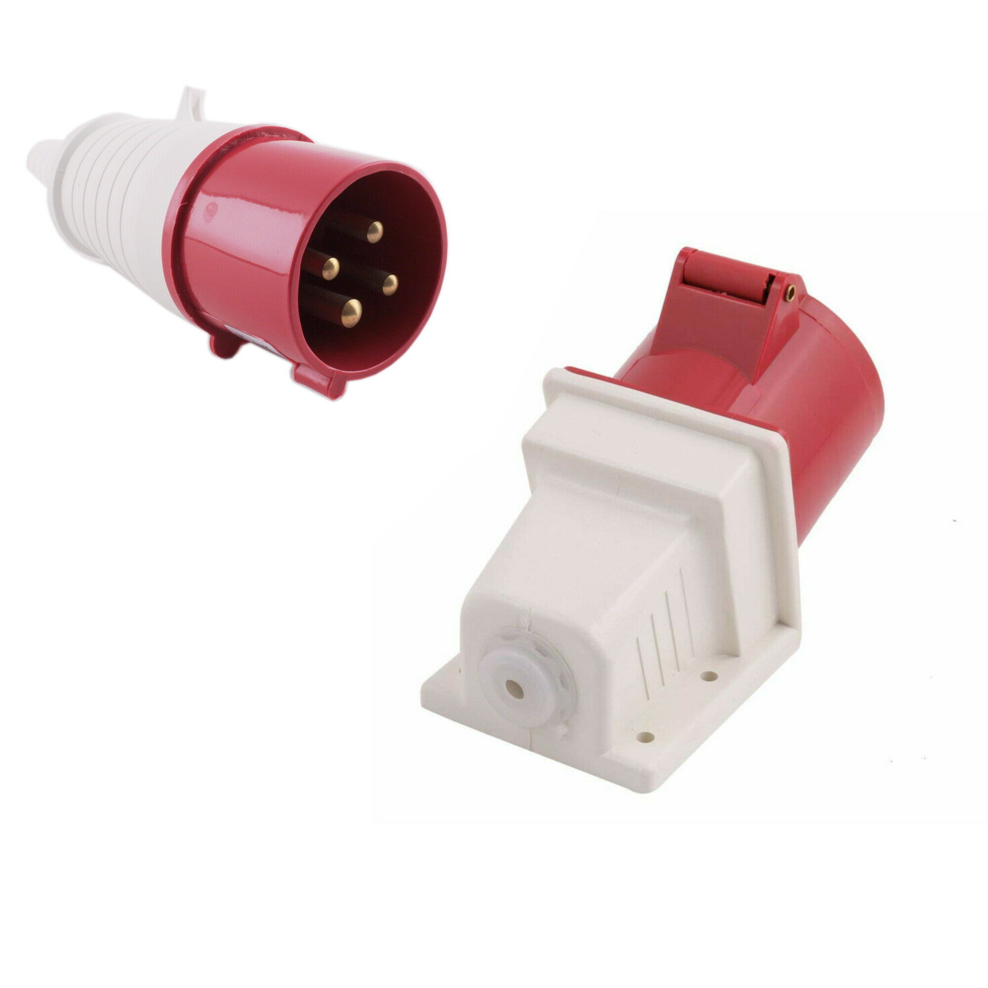 415v 32a 4 Pin Red Plug And Socket 3p E 3 Phase Ip44 Industrial Male