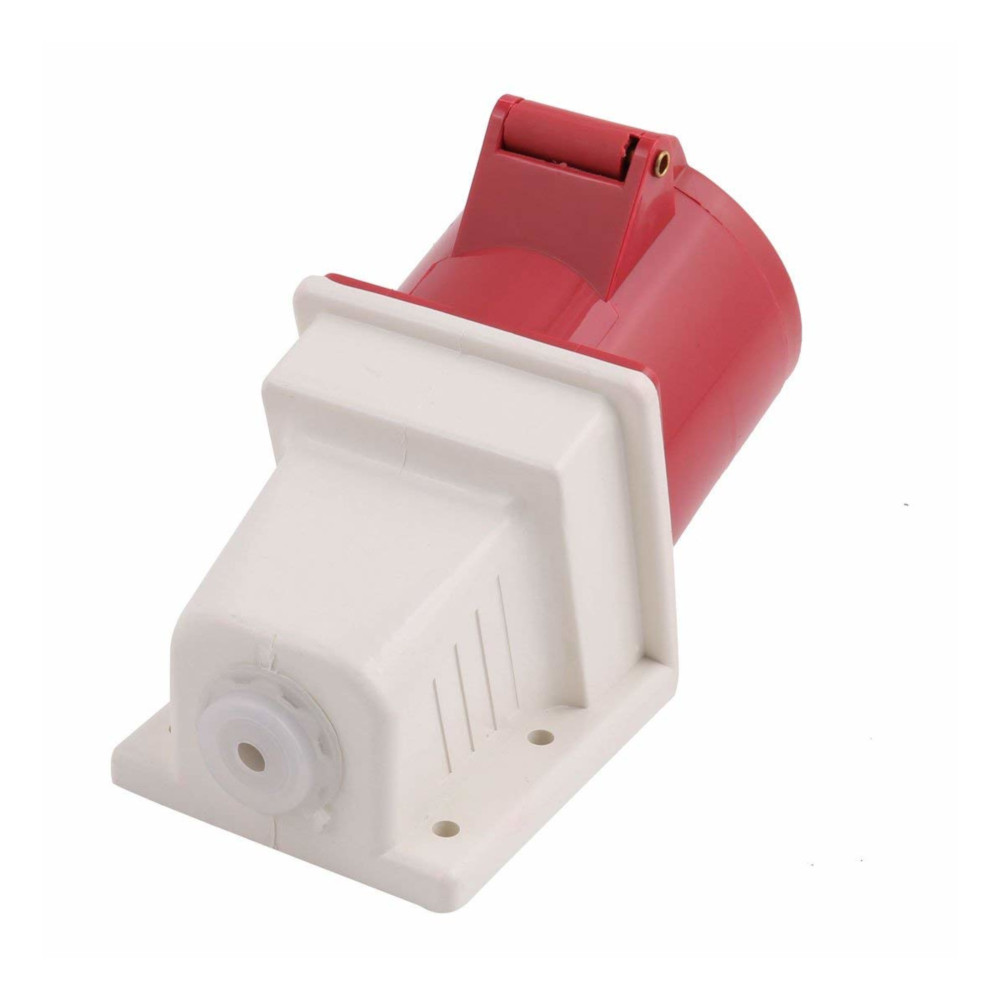 32A wall mount socket 4 pin 415V IP44 32 amp fast fit 3 phase 3P+E