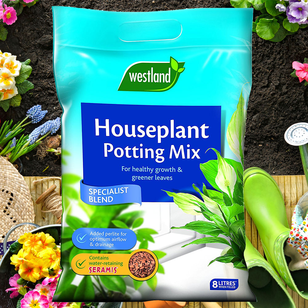 Westland 8 Litre Houseplant Potting Compost Mix Enriched with Seramis