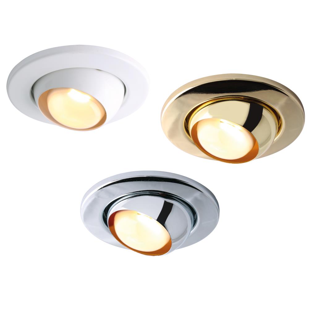 R80 80W Eyeball Mains Downlight 240V IP20 Light Fitting in White