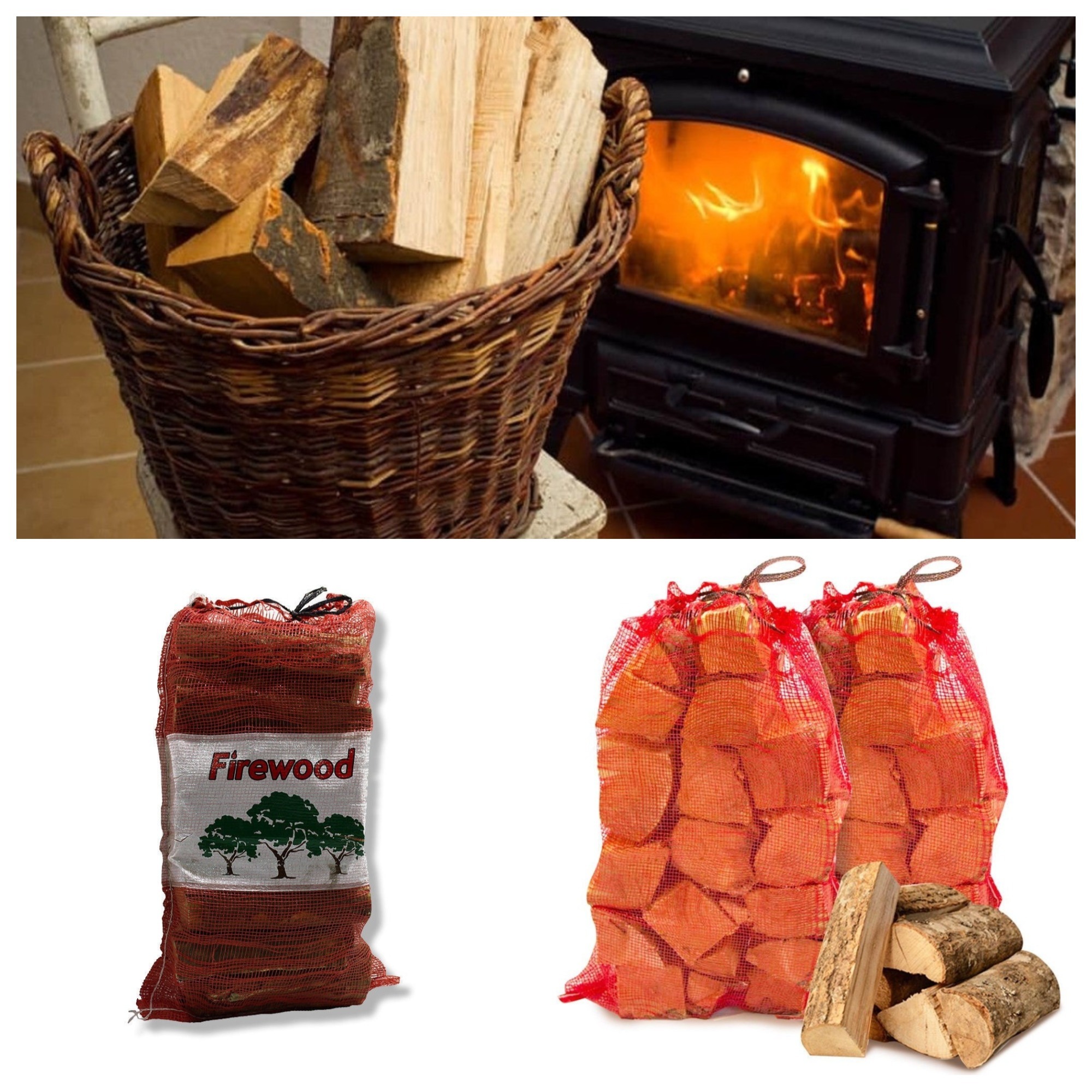 Kiln Dried Firewood Seasoned Logs, Net Bags, Sustainable ...