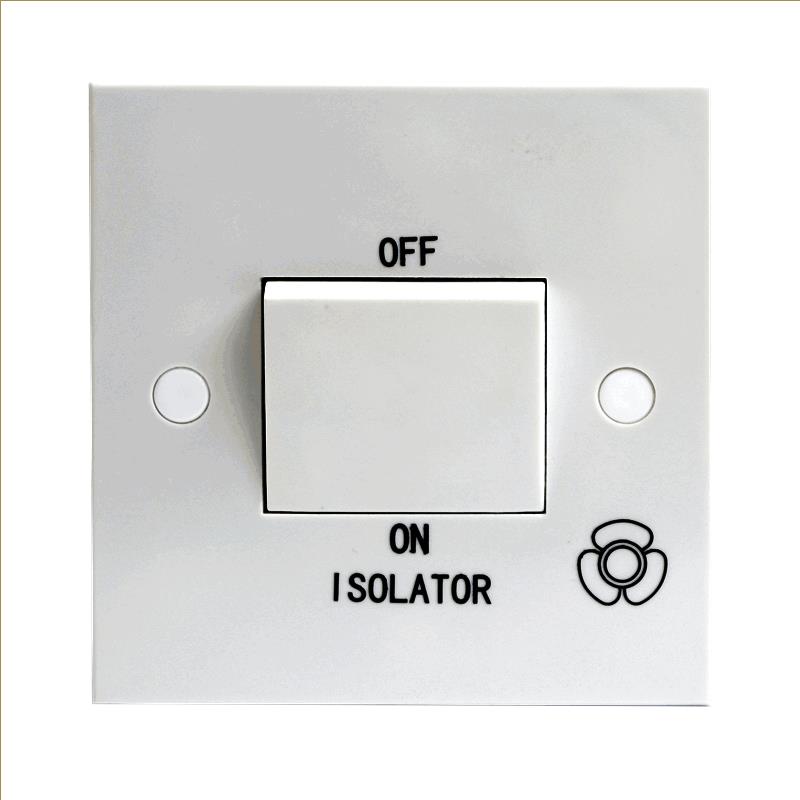 10A White Fan Isolator Switch 1G 3 Pole 240V Bathroom Wash Room 10