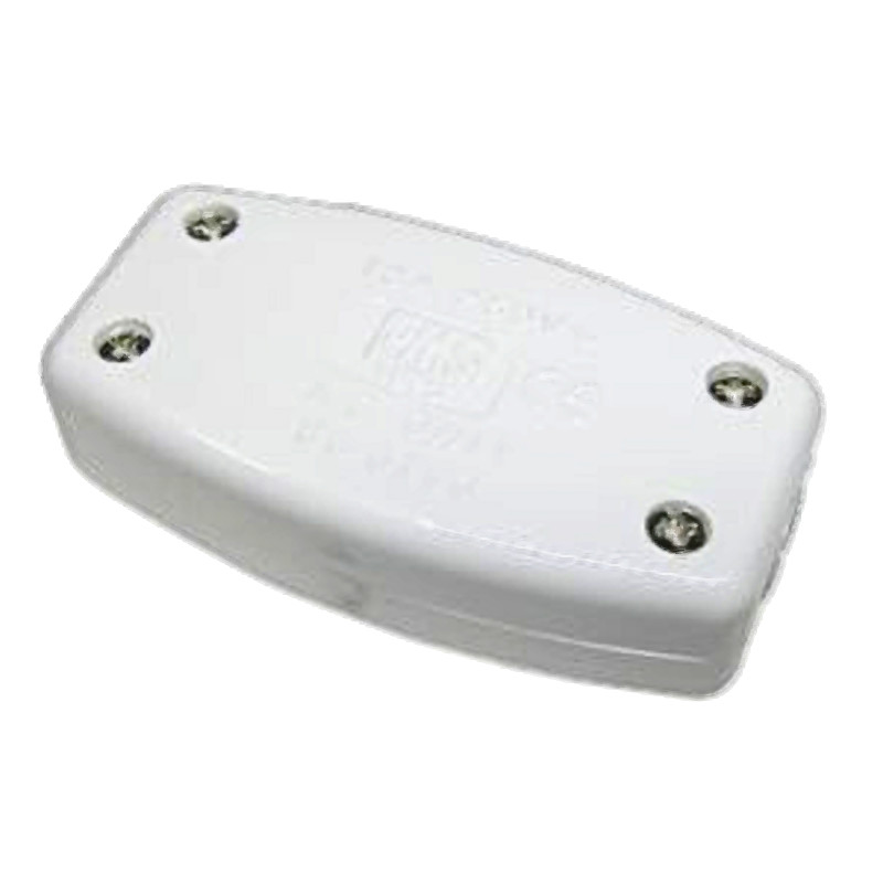 13A 3 Terminal InLine Connector White Box, 240V Mains Electric Cable