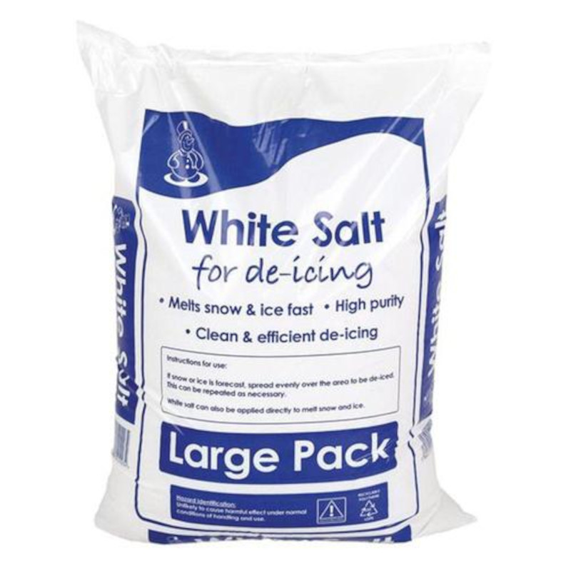 White Rock Salt 23KG De Icing Gritting, Defrost Ice & Snow Path