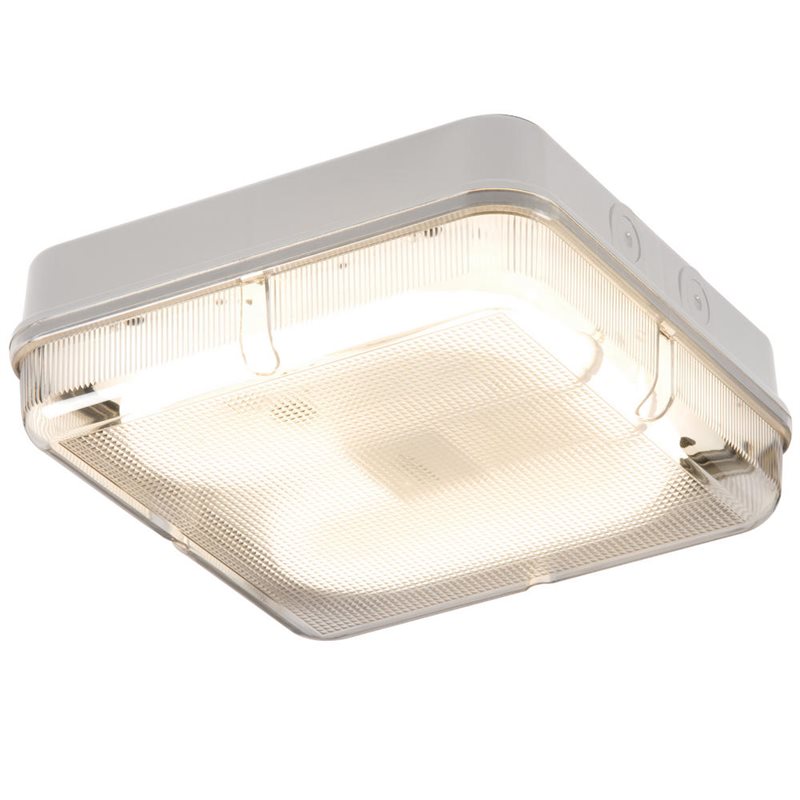 28w 2d Ip65 Square Bulkhead With White Base Opal Prismatic Large Image