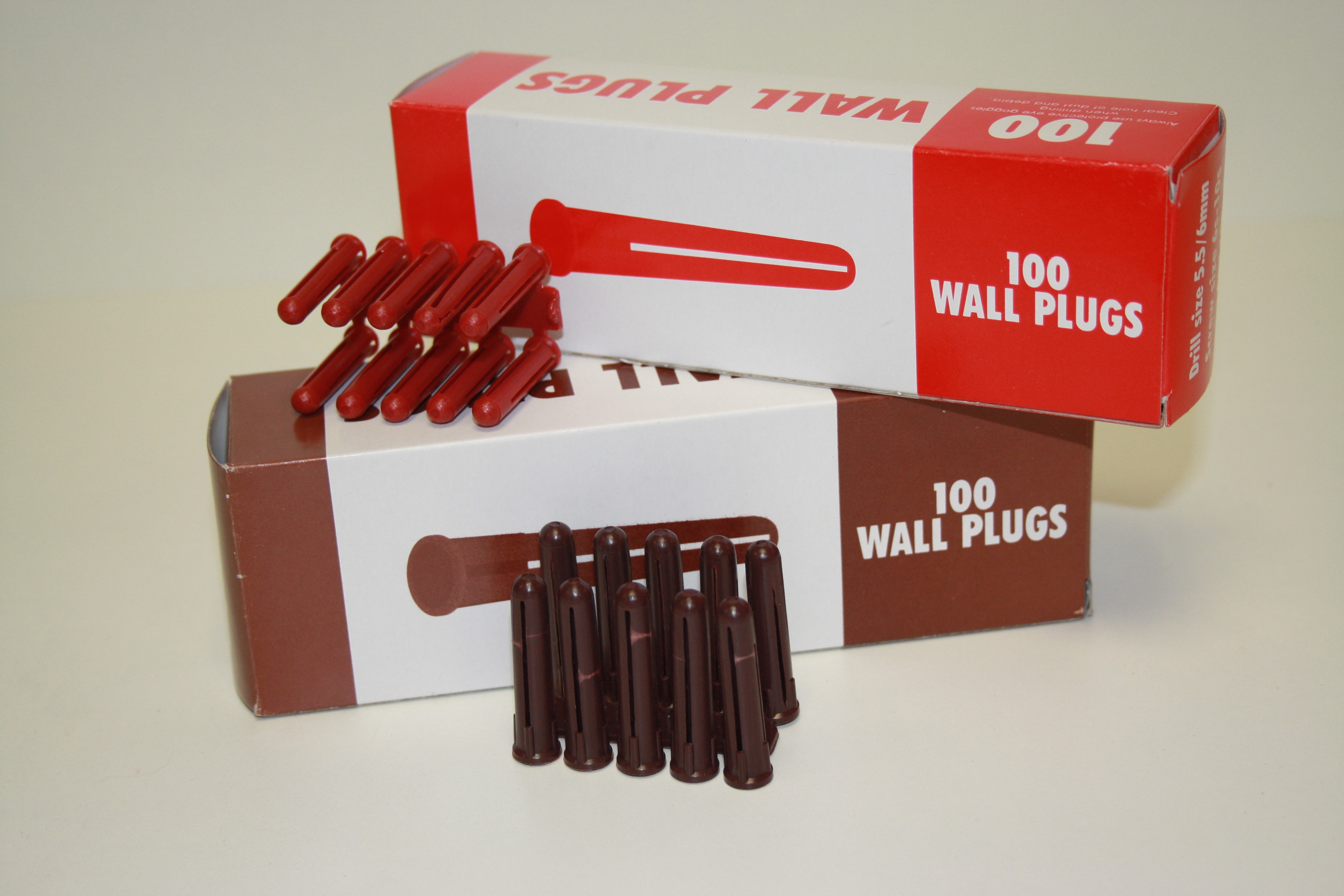 Pack of 50 Plastic Wall Plugs (Rawl Plugs) 7mm Drill For Fitting