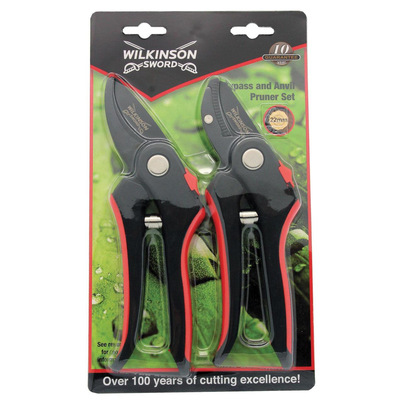 Wilkinson Sword Bypass & Anvil Pruner Twin Pack Gardening Set 22mm eBay