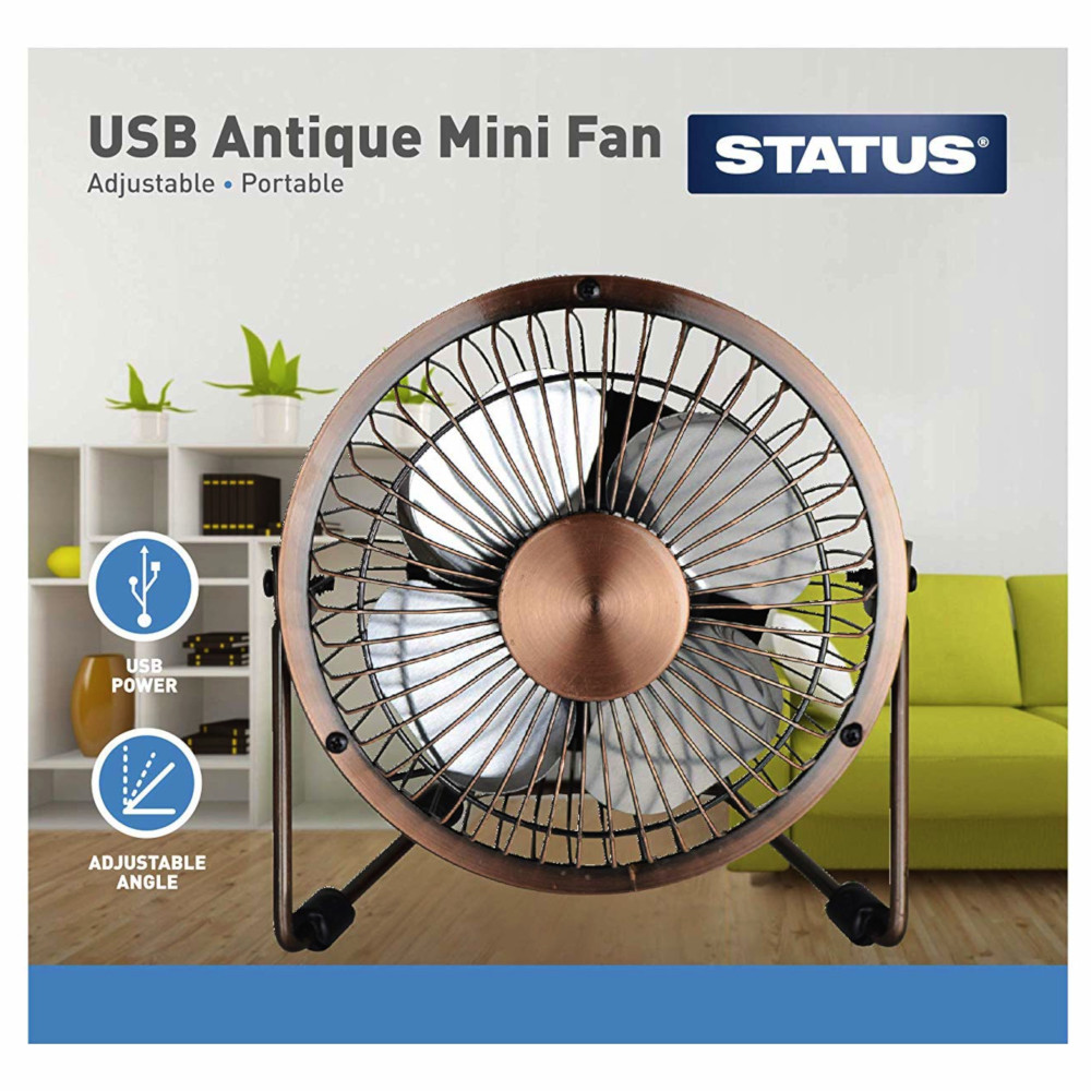 Status 10.2cm Mini USB Ventilador Portátil PC Escritorio Ventilador Portátil USB Metal Fan Ordenador PC Enfriador Aire