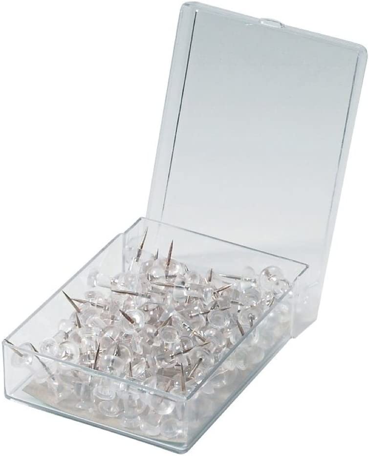 Transparent Clear 100 Push Pins