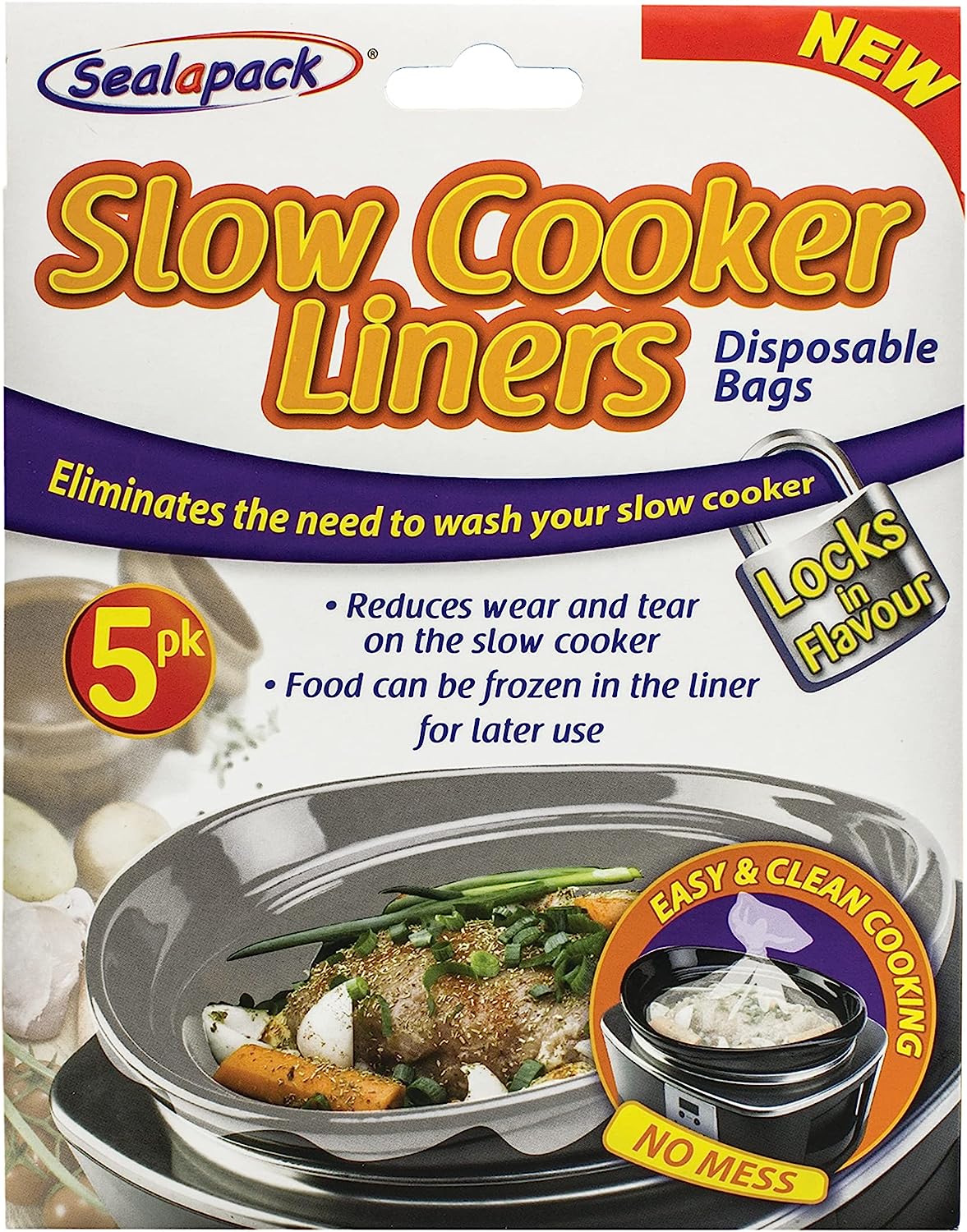 Seal-a-Pack Slow Cooker Liners – 5 Bags for Easy & Mess-Free Cooking