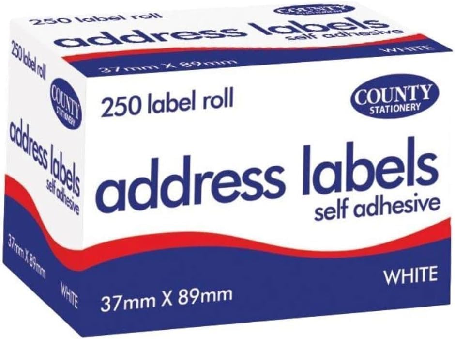 Address Labels Roll – 250 Self-Adhesive Mailing Stickers for Envelopes & Parcels