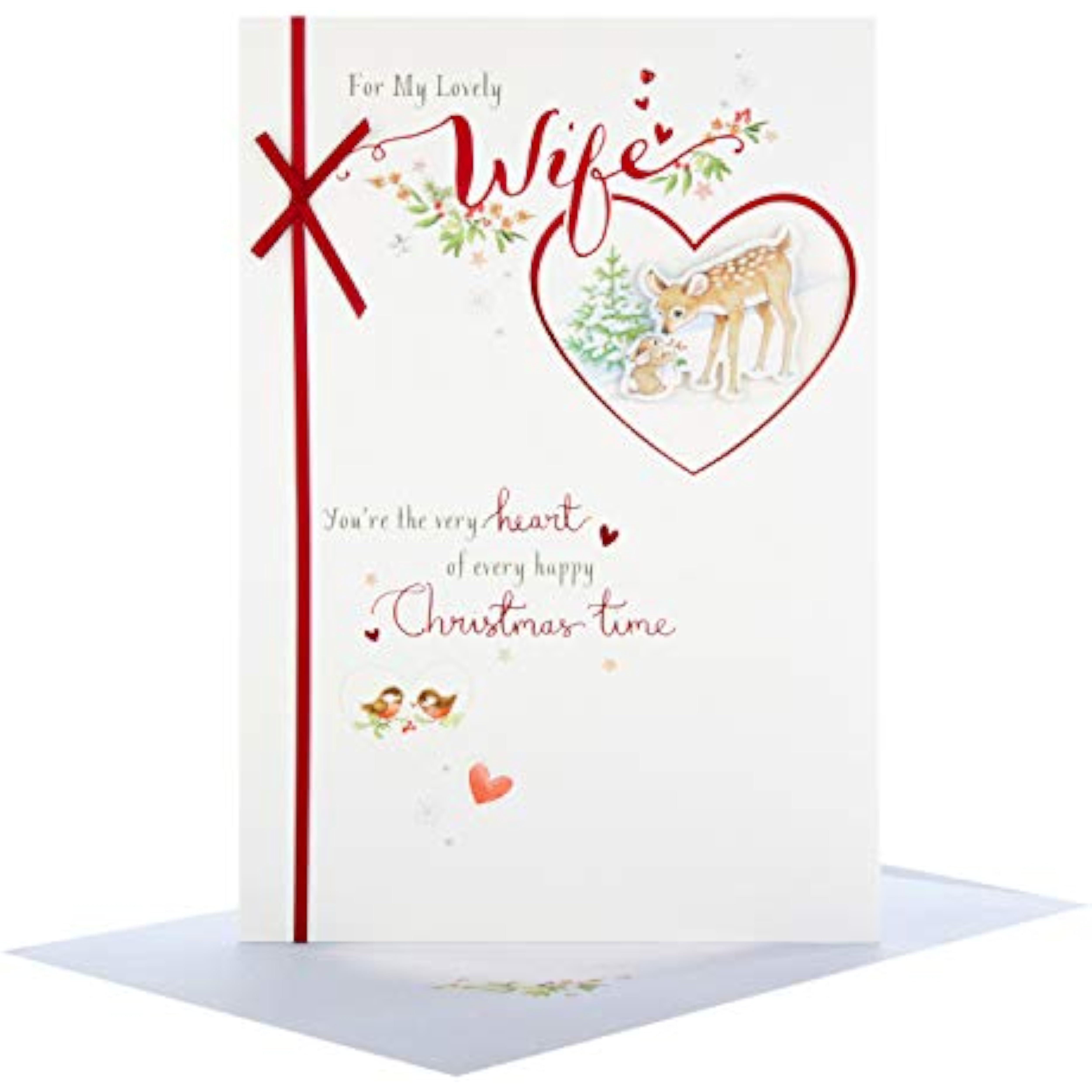 Lovely Wife Medium Christmas Card 'You're The Heart'