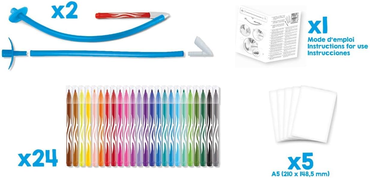 Maped Creativ Blow Art Kit - 24x Felt Tip Pens and 2x Airbrush Tools