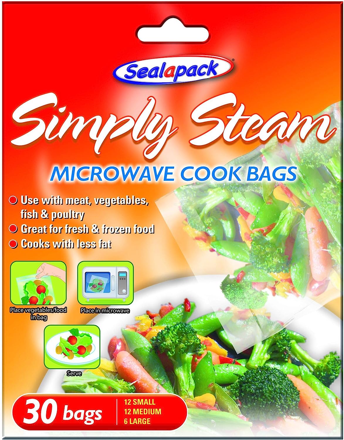 Seal-a-Pack Microwave Steam Cooking Bags – 30-Pack for Easy & Healthy Meals