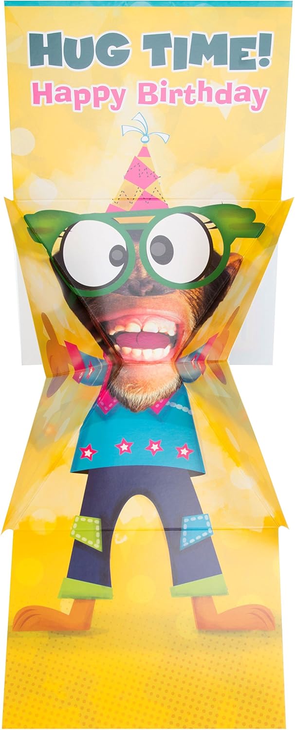 Pop Up Funny Monkey Grandson Humour Birthday Card