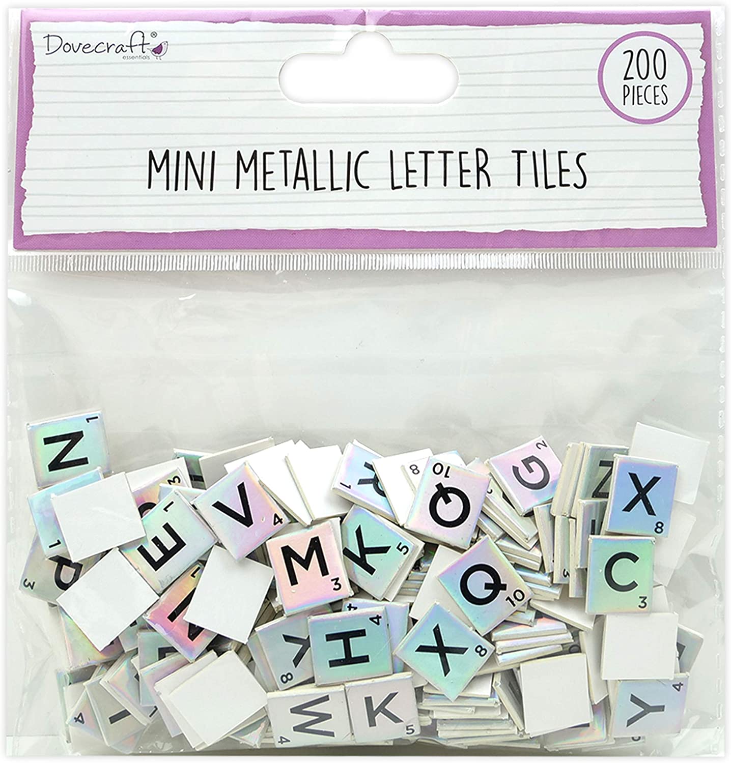 Dovecraft Mini Metallic Letter Tiles Paper Craft Scrapbook Scrabble Coloured - Picture 5 of 7