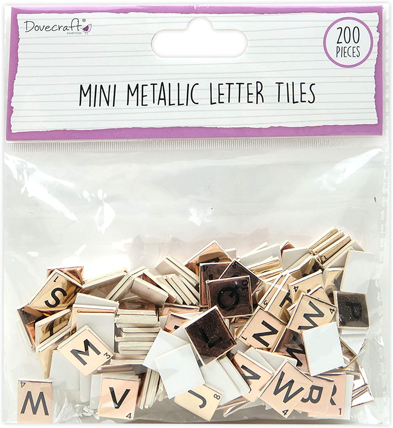 Dovecraft Mini Metallic Letter Tiles Paper Craft Scrapbook Scrabble Coloured - Picture 4 of 7