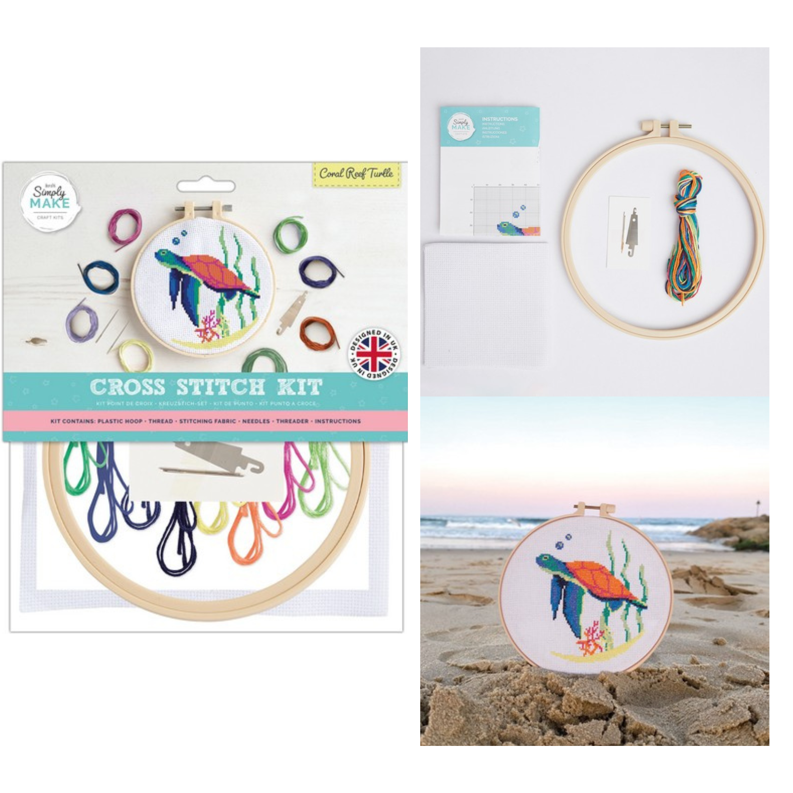 Simply Make - Cross Stitch Kits Sea DIY Kids Sewing Gift Decoration Stocking - Picture 5 of 5