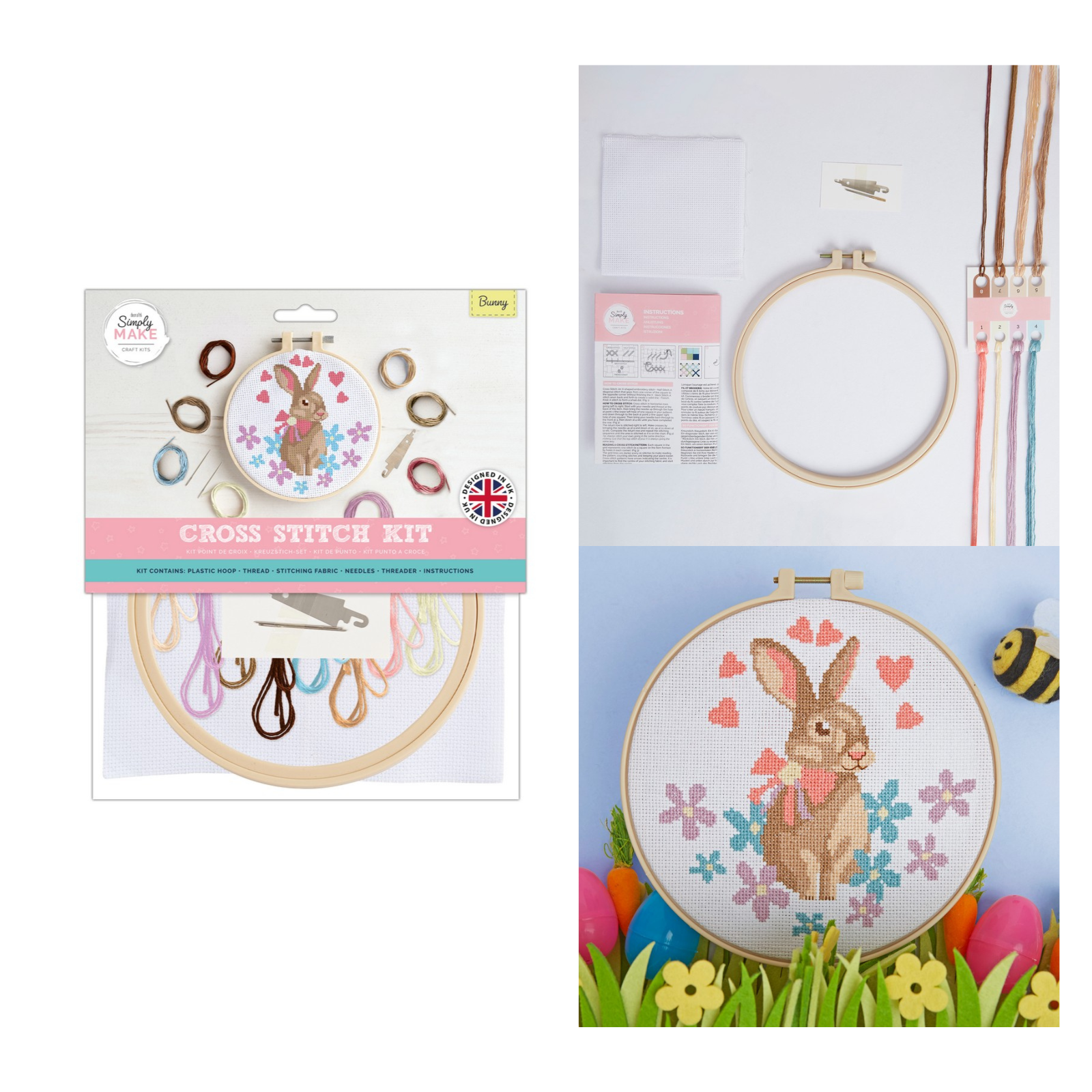 Simply Make Cross Stitch Kit - Animals DIY Kids Sewing Gift Decoration Stocking - Picture 2 of 8