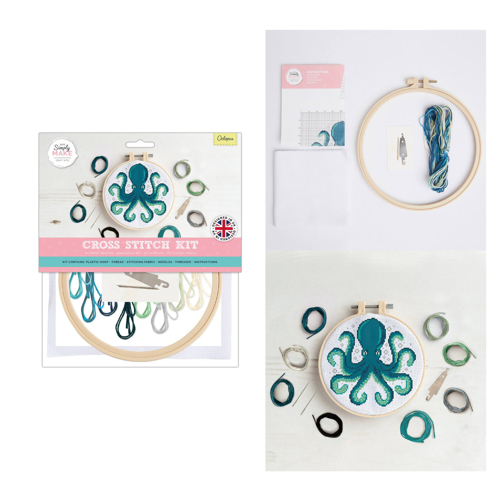 Simply Make - Cross Stitch Kits Sea DIY Kids Sewing Gift Decoration Stocking - Picture 3 of 5