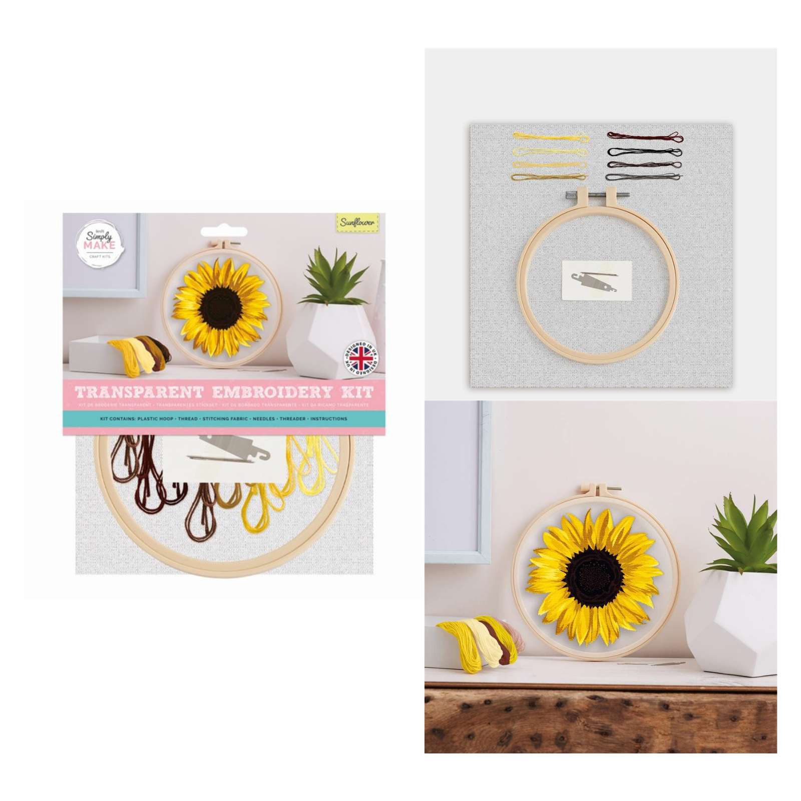 Simply Make - Embroidery Kits Flowers DIY Kids Sewing Gift Decoration Stocking - Picture 6 of 7