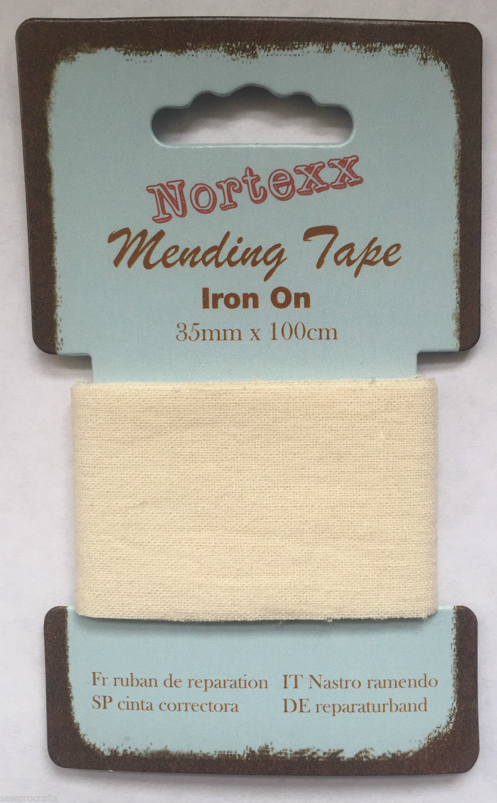 Nortexx Iron On Mending Tape Repair Fabric 100 Cotton 1m x 35mm ALL