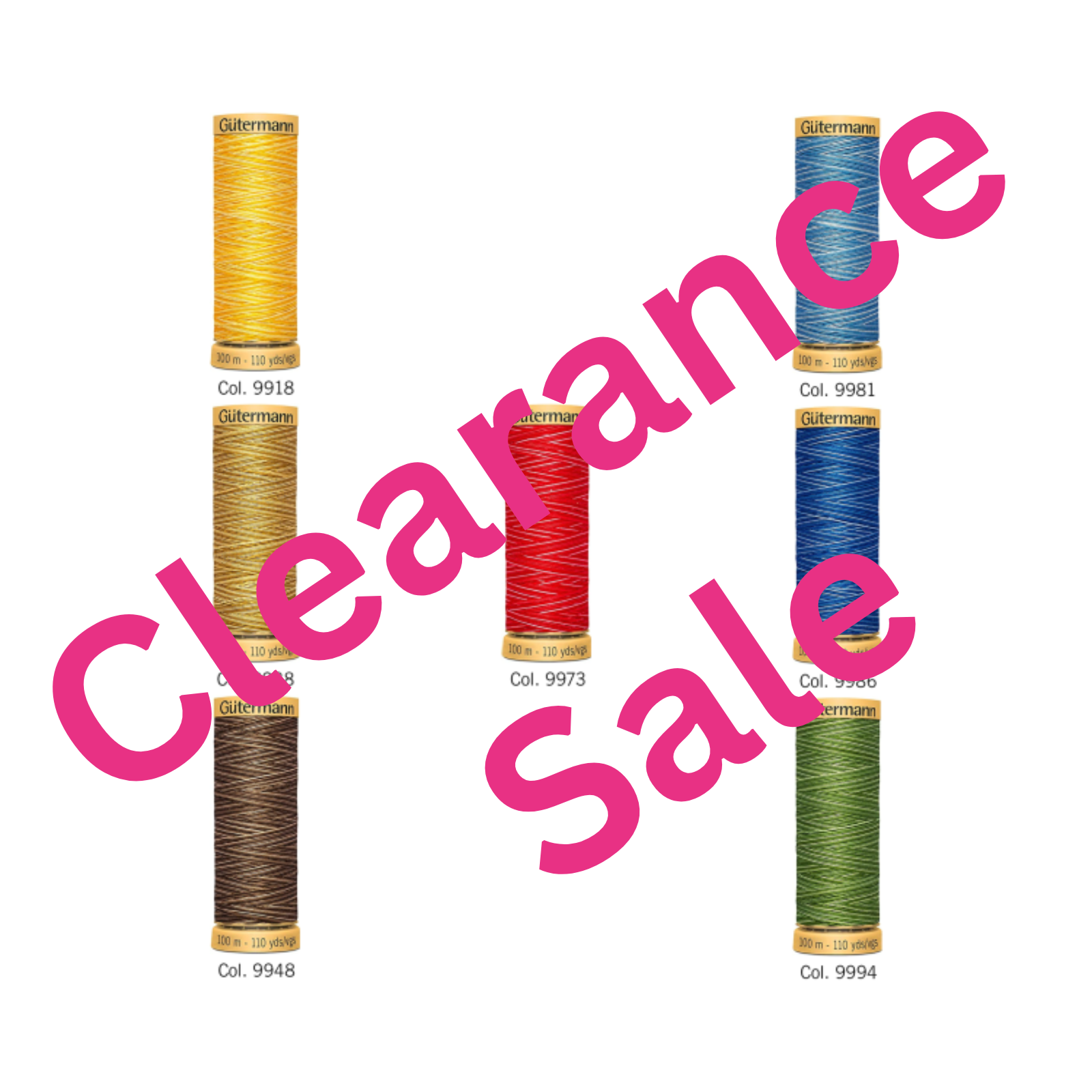 Pack Gütermann Cotton Multicolour 100m - Pack of 7 Colours Sewing Thread SPOOLS - Picture 1 of 1