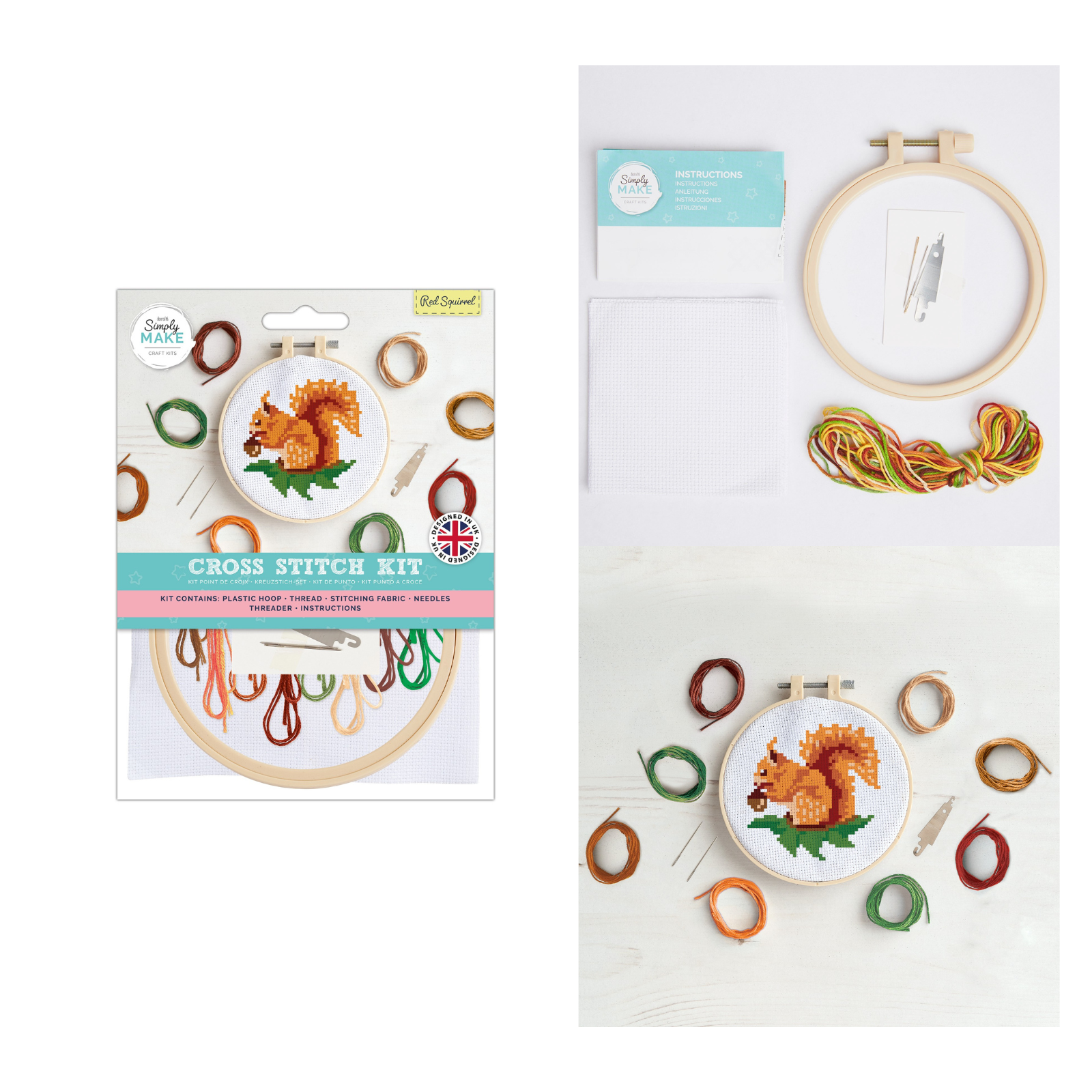 Simply Make Cross Stitch Kit - Animals DIY Kids Sewing Gift Decoration Stocking - Picture 6 of 8