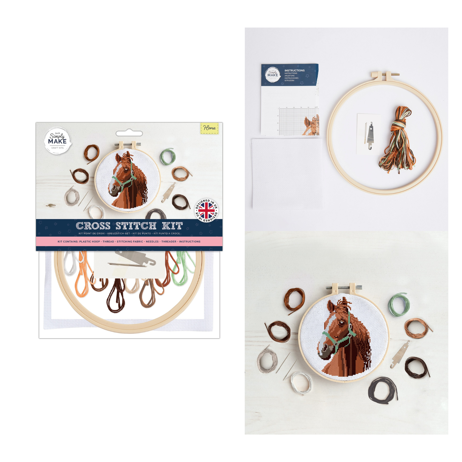 Simply Make Cross Stitch Kit - Animals DIY Kids Sewing Gift Decoration Stocking - Picture 4 of 8