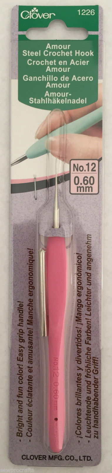Clover Amour Soft Touch Crochet Hook Coloured All Sizes 0.6mm to 15mm  Knitting