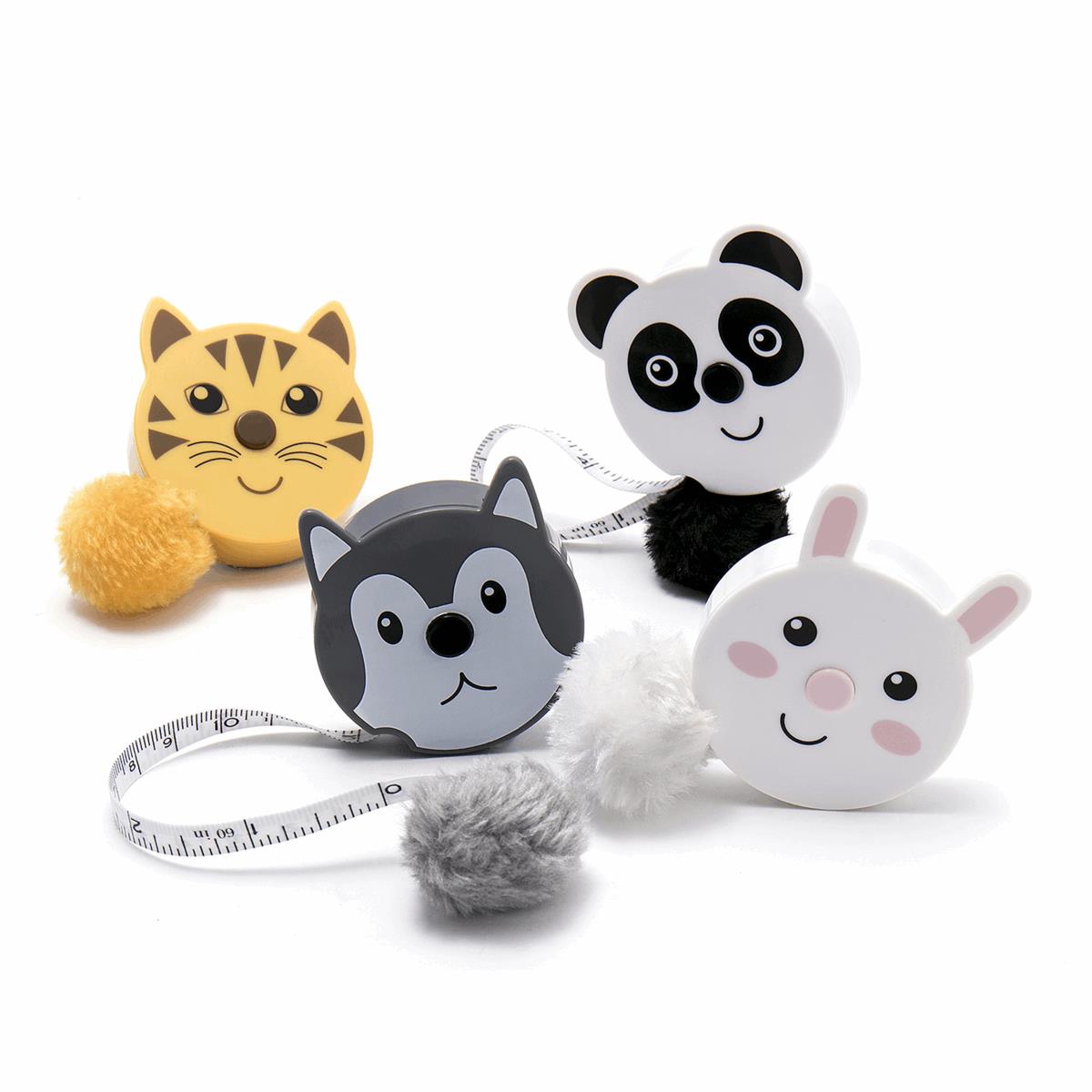 Fluffy Animal Retractable Tape Measures with Pom Pom Tails - 150cm Gift Stocking - Picture 15 of 17