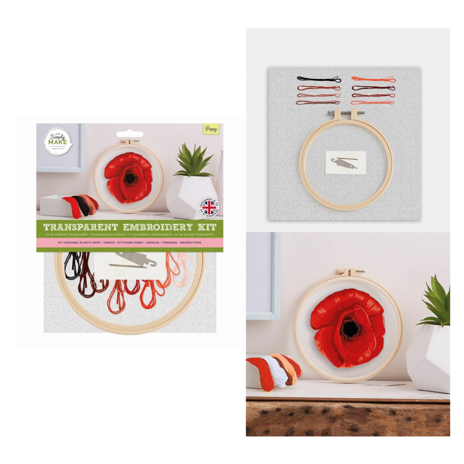 Simply Make - Embroidery Kits Flowers DIY Kids Sewing Gift Decoration Stocking - Picture 7 of 7