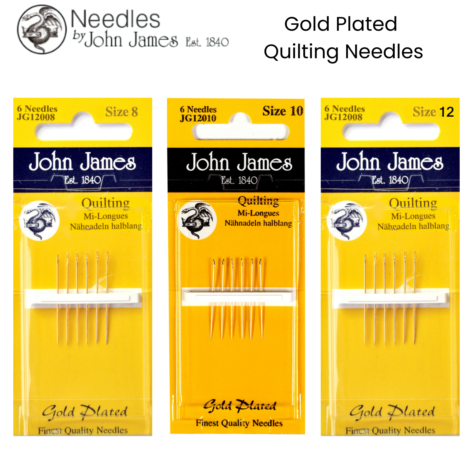 JOHN JAMES Hand Sewing Needles - ALL STYLES SIZES -SEWING CRAFT TAPESTRY BEADING - Picture 22 of 36