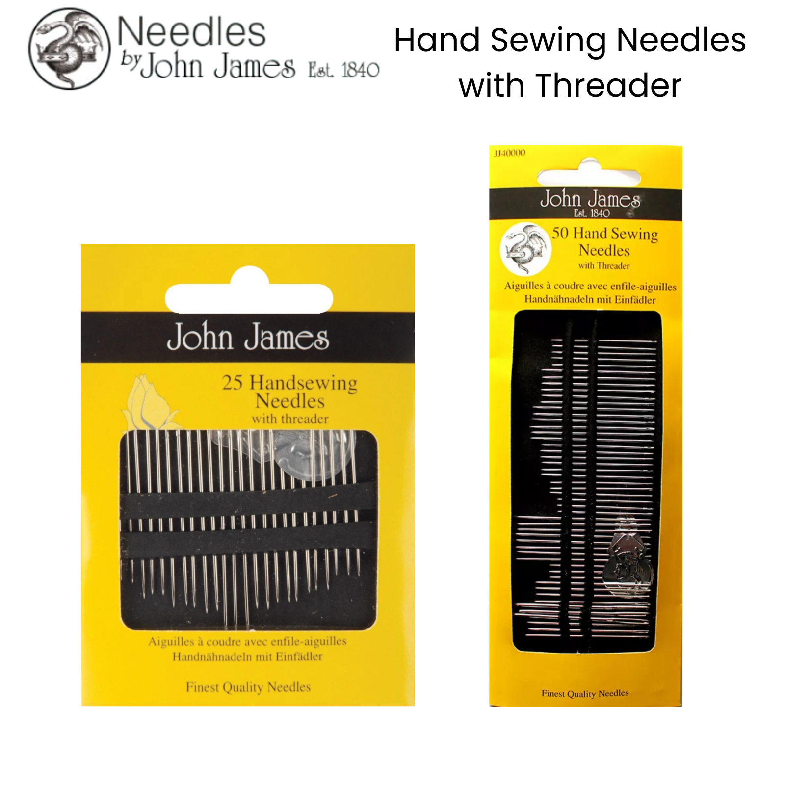 JOHN JAMES Hand Sewing Needles - ALL STYLES SIZES -SEWING CRAFT TAPESTRY BEADING - Picture 36 of 36