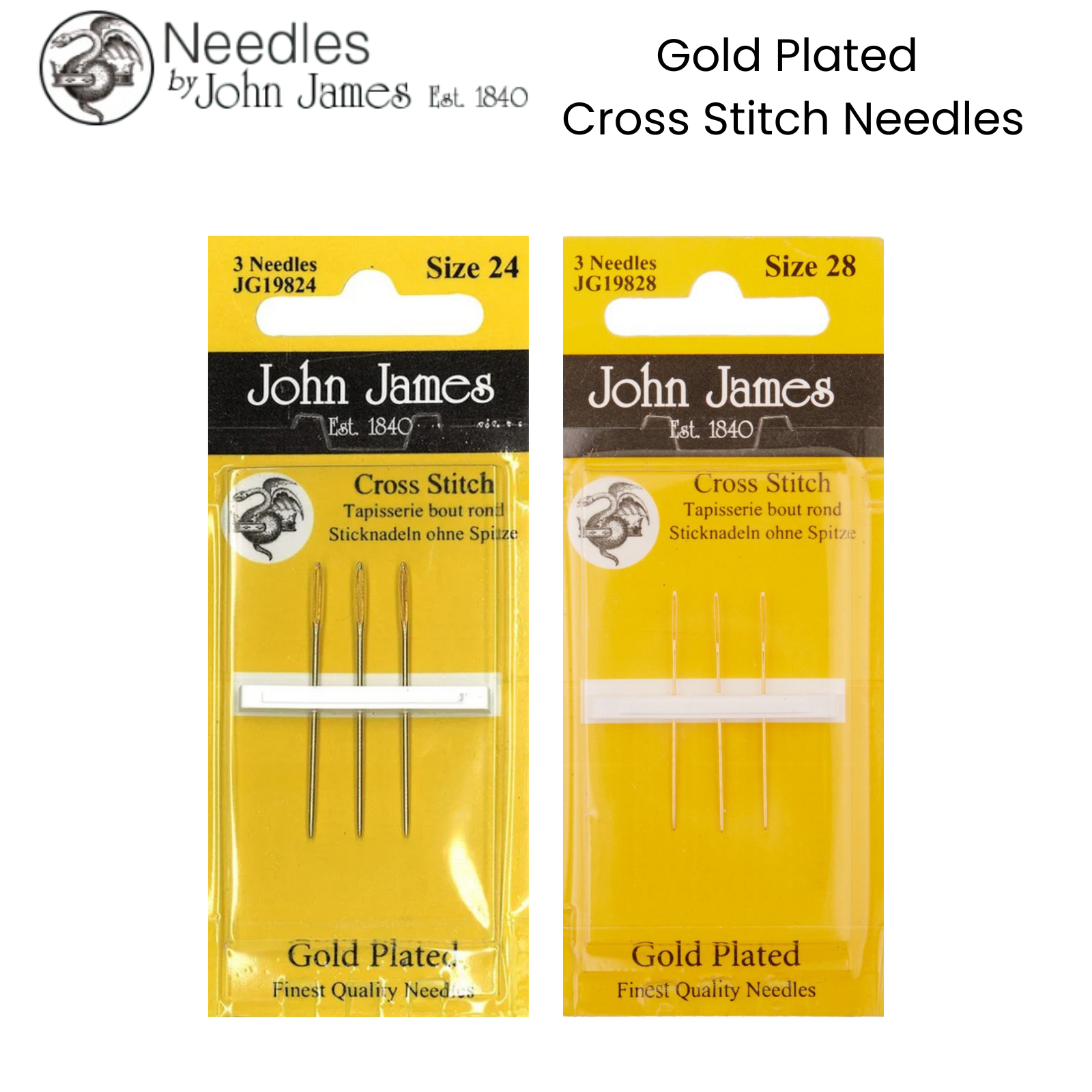 JOHN JAMES Hand Sewing Needles - ALL STYLES SIZES -SEWING CRAFT TAPESTRY BEADING - Picture 15 of 36