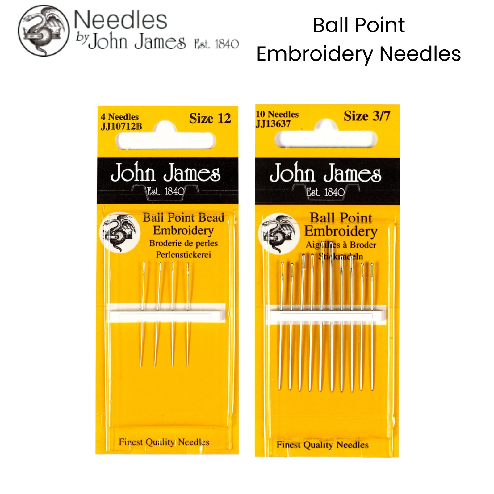 JOHN JAMES Hand Sewing Needles - ALL STYLES SIZES -SEWING CRAFT TAPESTRY BEADING - Picture 34 of 36