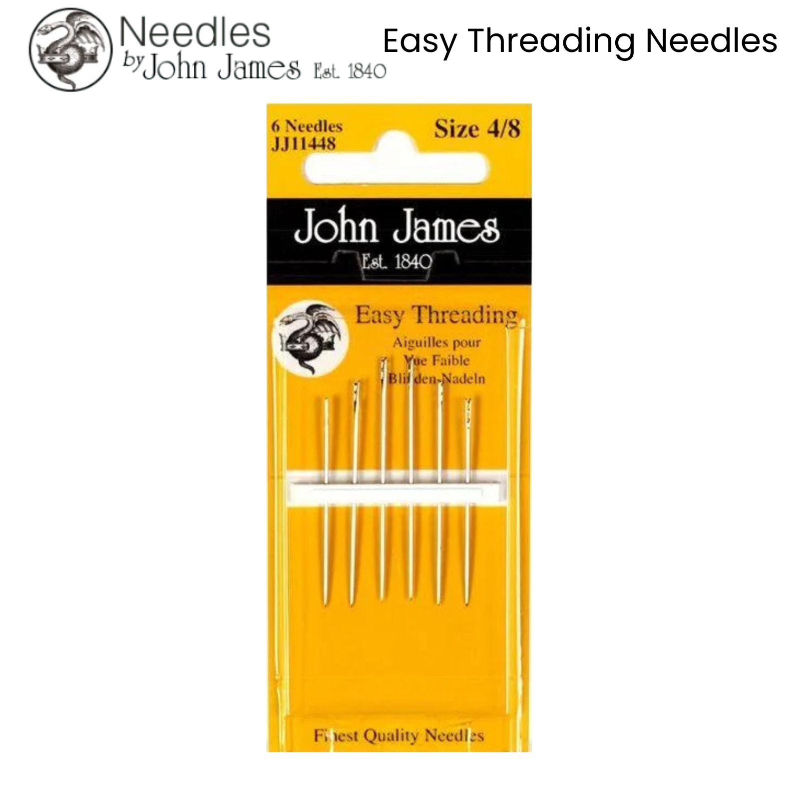 JOHN JAMES Hand Sewing Needles - ALL STYLES SIZES -SEWING CRAFT TAPESTRY BEADING - Picture 11 of 36