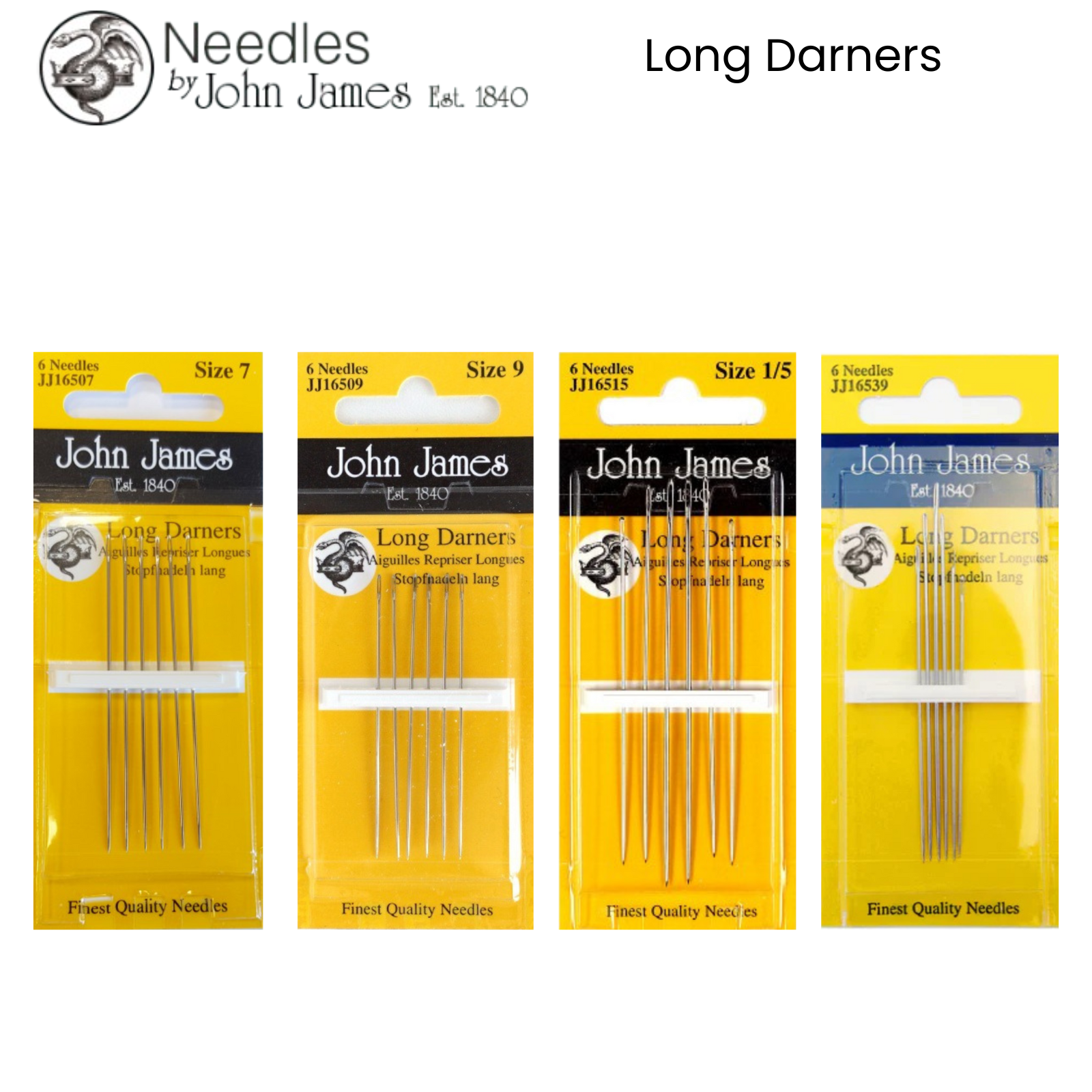 JOHN JAMES Hand Sewing Needles - ALL STYLES SIZES -SEWING CRAFT TAPESTRY BEADING - Picture 7 of 36