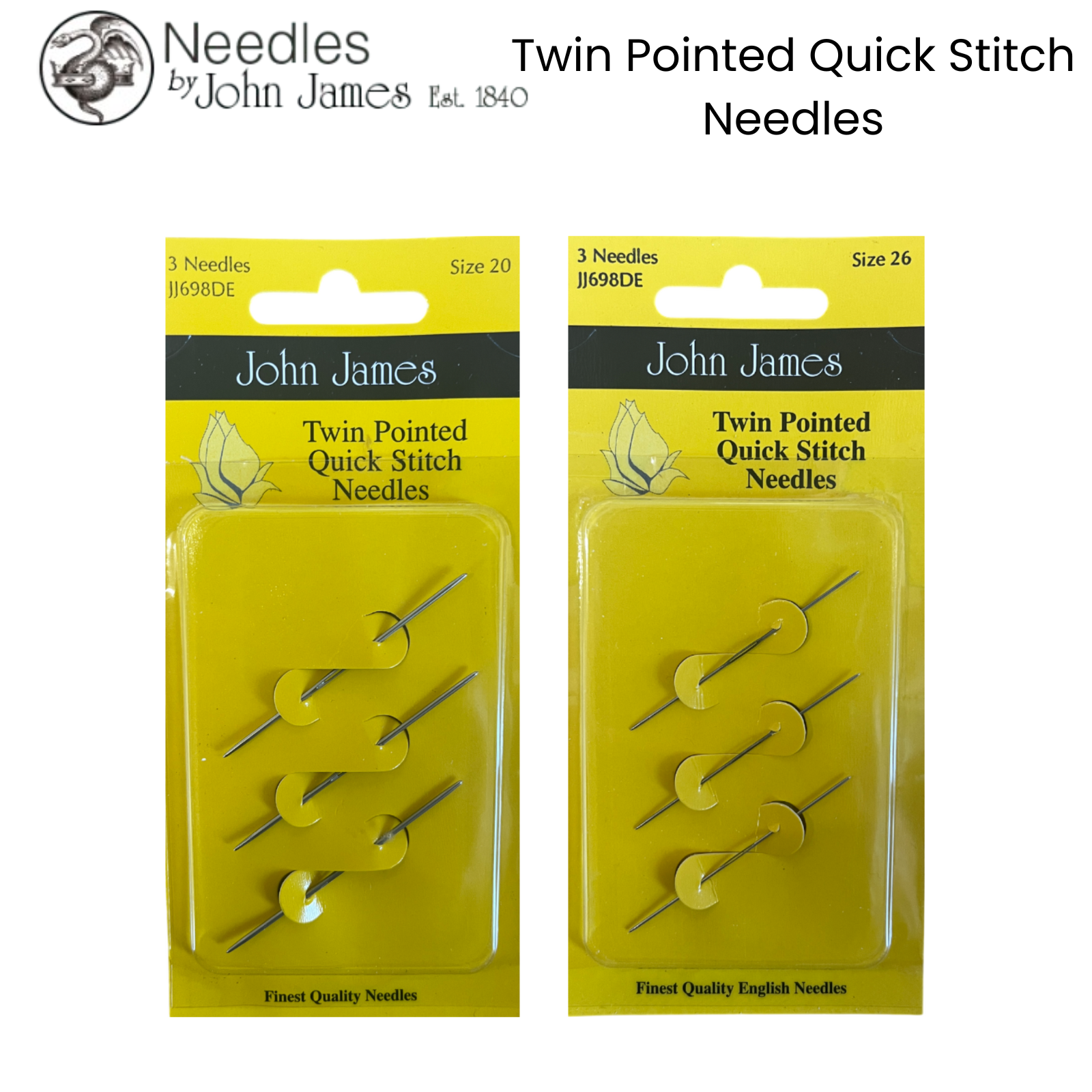 JOHN JAMES Hand Sewing Needles - ALL STYLES SIZES -SEWING CRAFT TAPESTRY BEADING - Picture 32 of 36