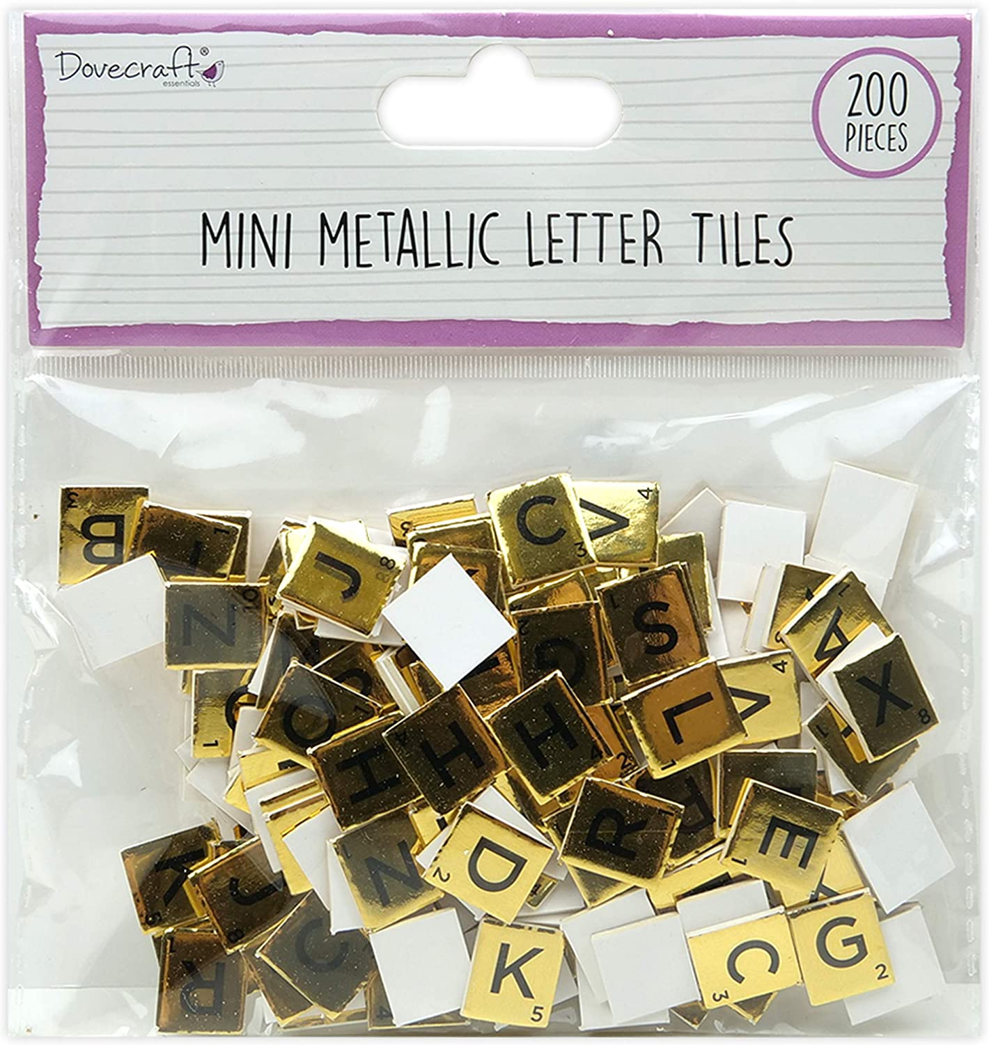Dovecraft Mini Metallic Letter Tiles Paper Craft Scrapbook Scrabble Coloured - Picture 2 of 7
